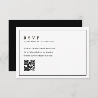 Trendy formal frame wedding QR code rsvp card