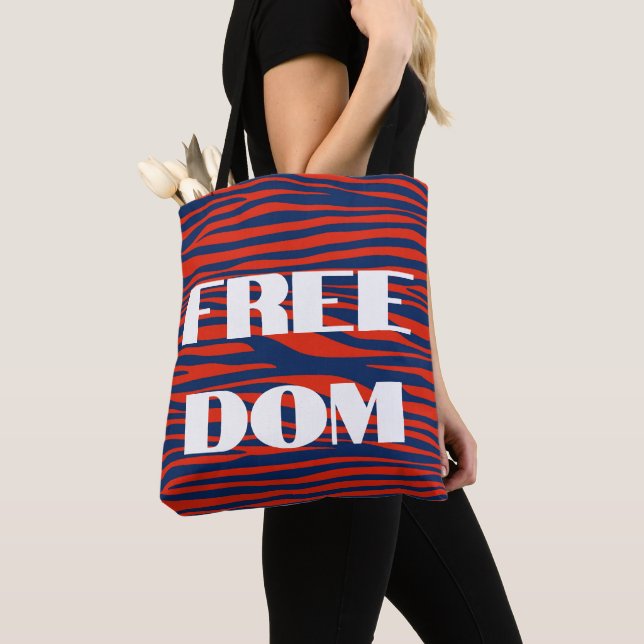 Trendy Freedom Election Animal Print Tote (Close Up)
