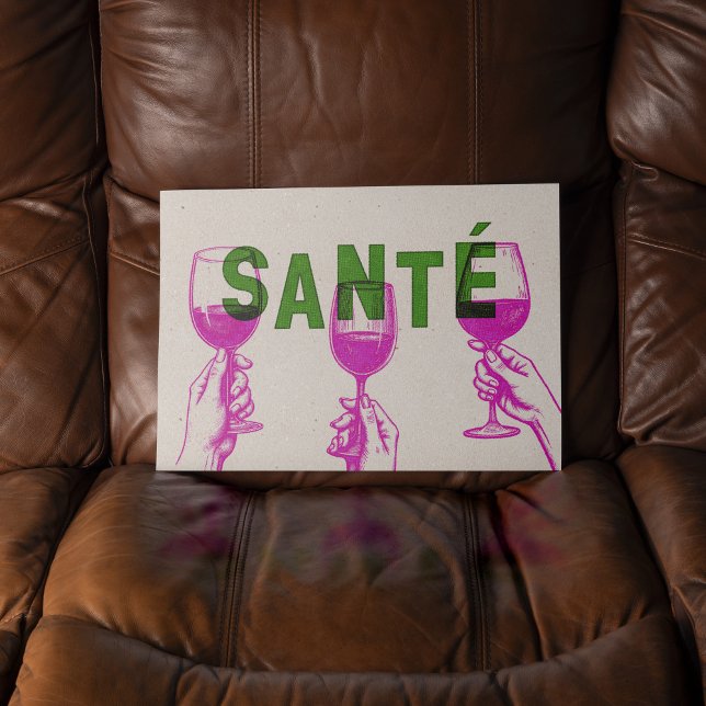 Trendy French Wine Sante Wall Art Poster (Creator Uploaded)