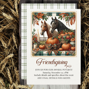 Trendy Friendsgiving Horse Invitation