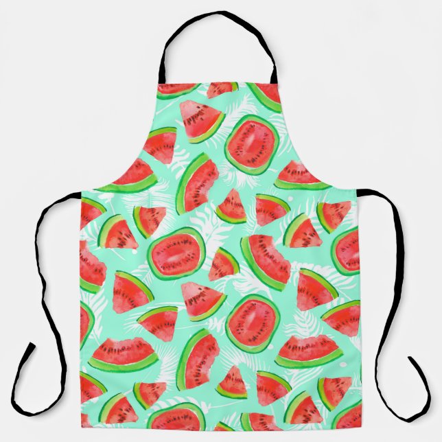 Trendy fruit pattern. Artistic Watermelon backgrou Apron (Front)