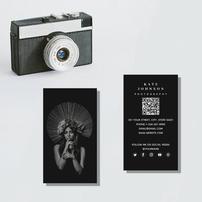 Trendy Full Photo Simple Photography Business Card (Creator Uploaded)