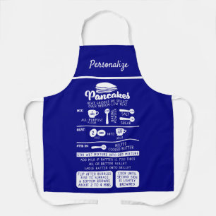 Trendy Fun Pancake Recipe Navy Blue Baking Cooking Apron