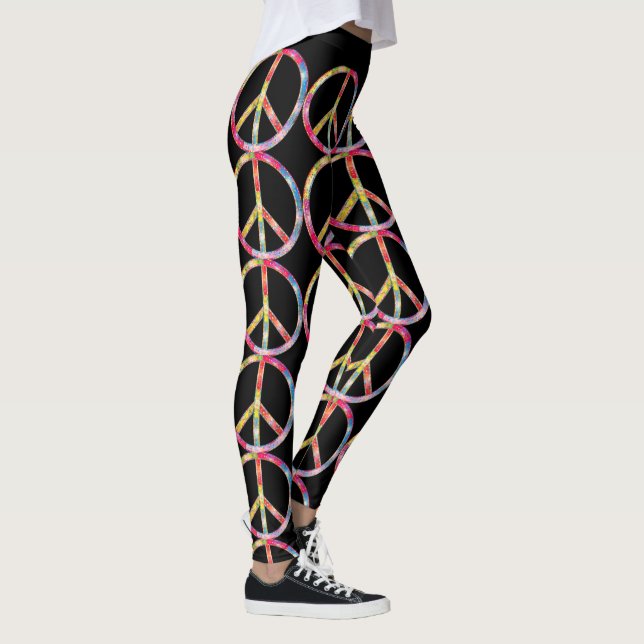 Trendy Fun Peace Leggings (Right)