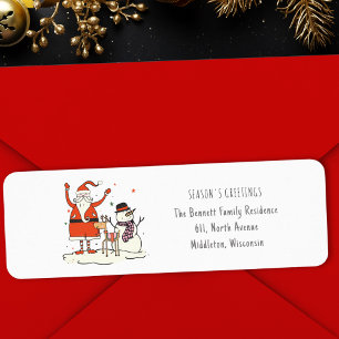 Trendy Fun Santa Snowman Reindeer Christmas Hygge Label