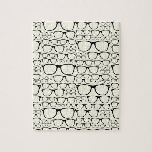 Trendy Funky Nerd Nerdy Geek Retro Glasses Jigsaw Puzzle