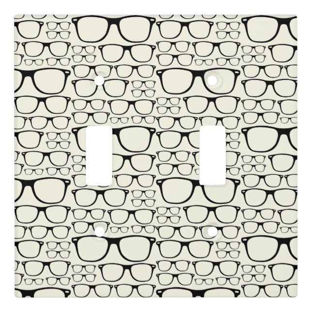 Trendy Funky Nerd Nerdy Geek Retro Glasses Light Switch Cover (Front)