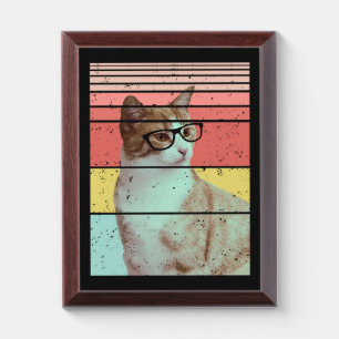 TRENDY FUNNY CUTE CAT VINTAGE AWARD PLAQUE