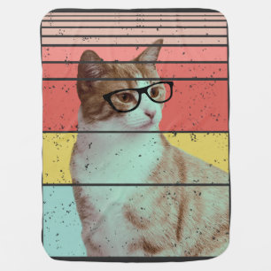 TRENDY FUNNY CUTE CAT VINTAGE BABY BLANKET