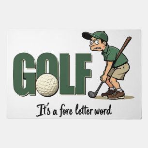 Trendy Funny Golf Player With Humorous Quote Doormat