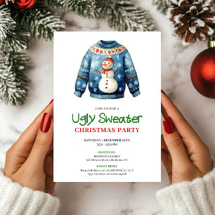 Trendy Funny Ugly Sweater Holiday Invitation