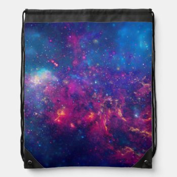 Trendy Galaxy Print / Nebula Drawstring Bag by arncyn at Zazzle