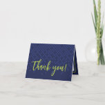 TRENDY GAMING Bar Mitzvah navy blue lime Thank You Card<br><div class="desc">by kat massard >>> www.simplysweetPAPERIE.com <<< A simple design for your THANK YOU FLAT CARDS - to match your main invitations. Love the design, but would like to see some changes - another color scheme, product, add a photo or adapted for a different occasion - no worries simply contact me,...</div>