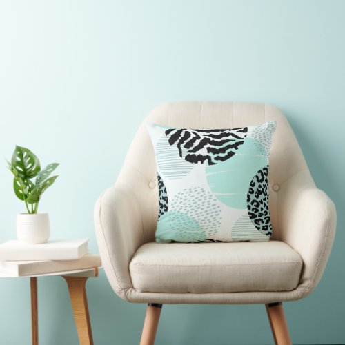 Trendy Geometric Abstract Green Blue Pillows