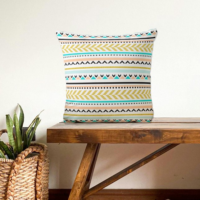 Trendy Geometric Aztec Inspired Pattern Throw Pillow (Creator Uploaded)