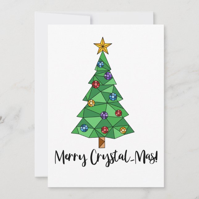 Trendy Geometric Colorful Tree Merry Christmas Invitation (Front)