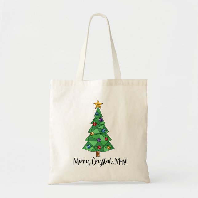 Trendy Geometric Colorful Tree Merry Christmas Tote Bag (Front)