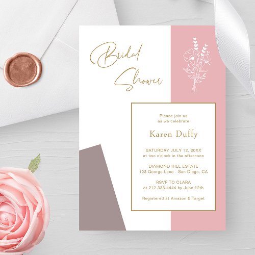 Trendy Geometric Contemporary Styles Bridal Shower Invitation