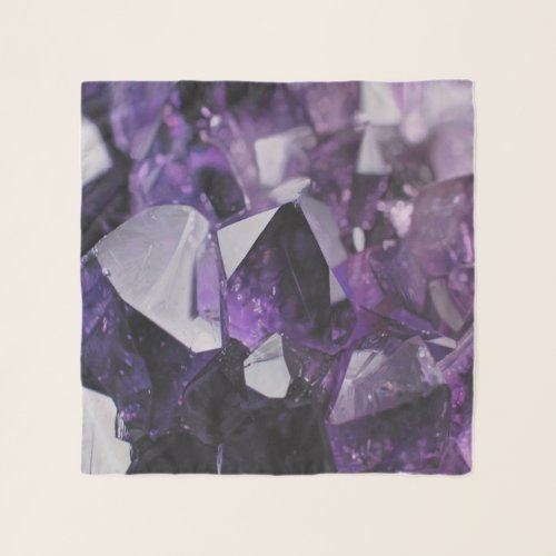 trendy geometric crystal gemstone purple amethyst scarf