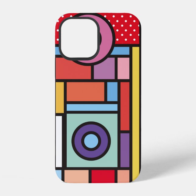 Trendy geometric elements memphis design. Retro st Iphone Case (Back)