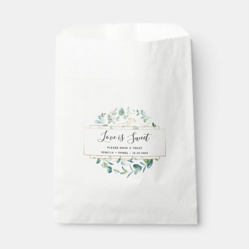 Trendy Geometric Eucalyptus Greenery Favor Bag