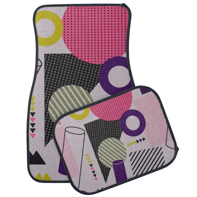 Trendy geometric flat patternpattern,style,abstrac car floor mat (Set)
