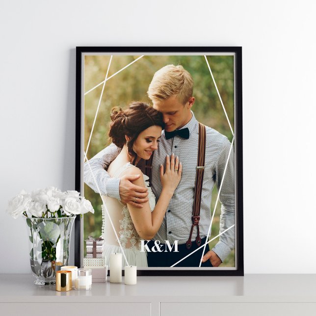 Trendy Geometric Frame and Monogram Poster (Creator Uploaded)