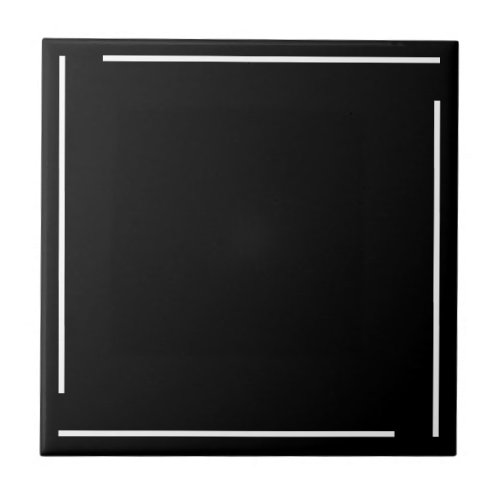 Trendy Geometric Minimalist Black Ceramic Tile