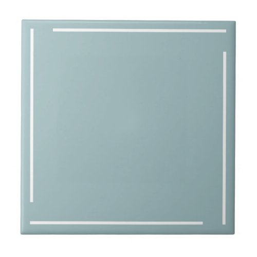 Trendy Geometric Minimalist Dusty Blue Ceramic Tile