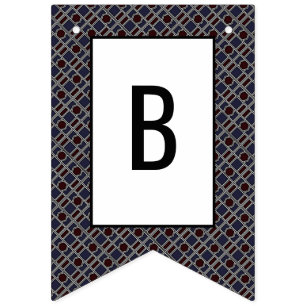 Trendy Geometric Pattern, Modern Birthday Party Bunting Flags