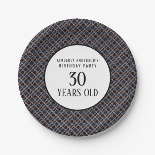 Trendy Geometric Pattern, Modern Birthday Party Paper Plates