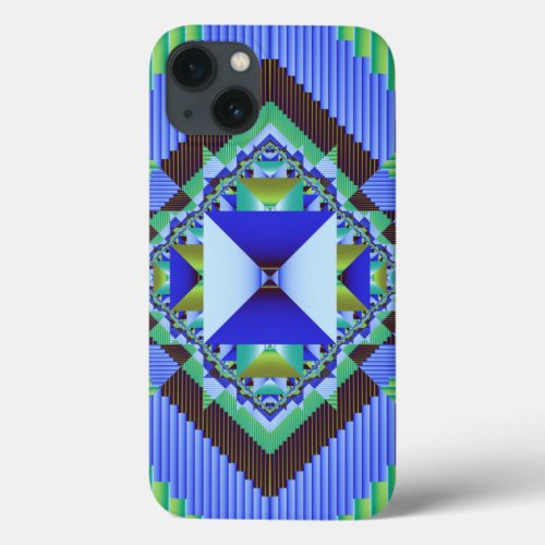 Trendy geometric shapes  patterns iPhone 13 case