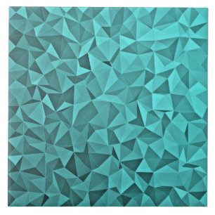 Trendy Geometric Triangle Mosaic Turquoise Tile