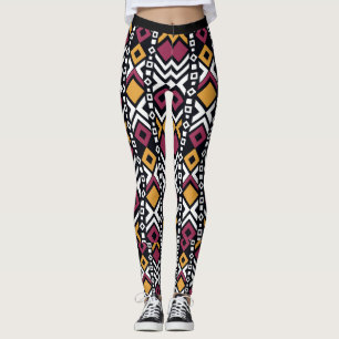 Trendy geometrical colorful blocks leggings