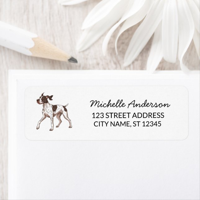 Trendy  German Shorthaired Pointe Return Address   Label (Insitu)