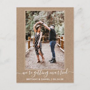 Trendy Getting Married Kraft Save The Date Postcard
