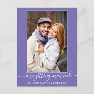 Trendy Getting Married Periwinkle Save The Date Postcard
