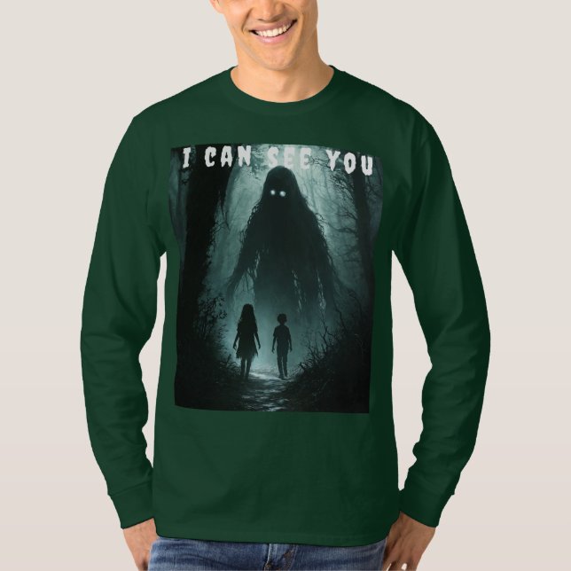 Trendy Ghost Design T-Shirt - Perfect for Spooky  (Front)
