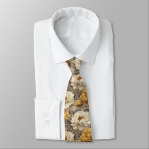 Trendy Gift  For Boyfriend Peonies Neck Tie