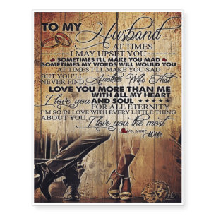 Trendy Gift Letter To Husband Temporary Tattoos