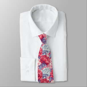 Trendy Gifts For Dad Peonies Neck Tie