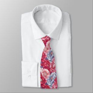 Trendy Gifts For Guys Peonies Floral Neck Tie