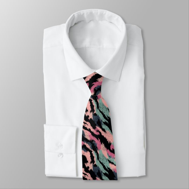 Trendy Gifts For Guys Tiger Skin Neck Tie (Tied)