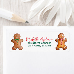 Trendy Gingerbread Christmas Return Address Label