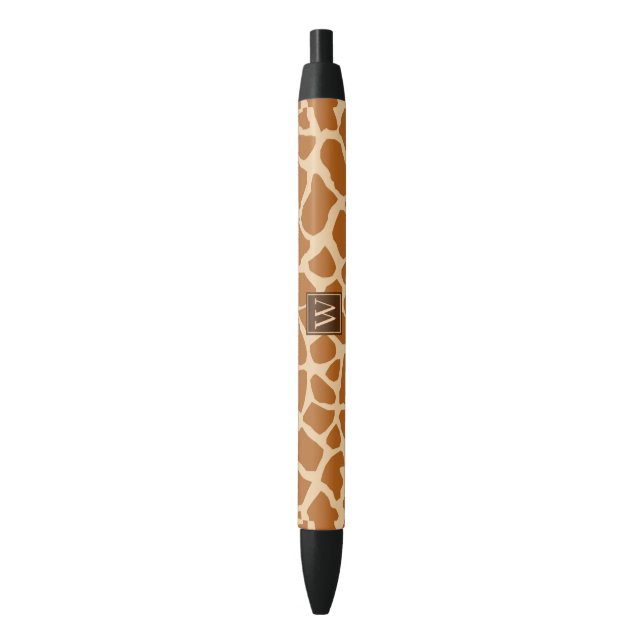 Trendy Giraffe Print With Chic Monogram Pen (Front Vertical)