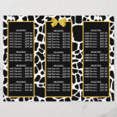 Trendy Giraffe Print Yellow Bow Boutique Brochure (Back)