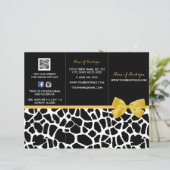 Trendy Giraffe Print Yellow Bow Boutique Brochure (Standing Front)