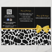 Trendy Giraffe Print Yellow Bow Boutique Brochure (Front)