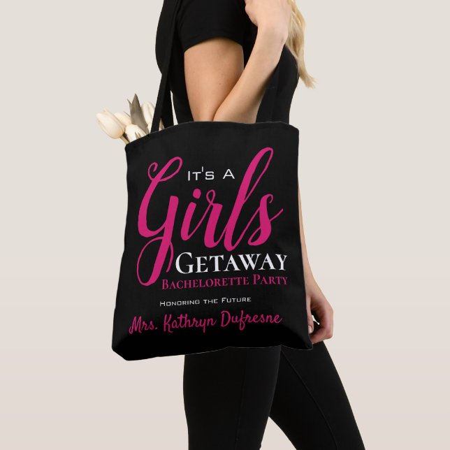 Trendy Girls Getaway Bachelorette Party Tote Bag (Close Up)