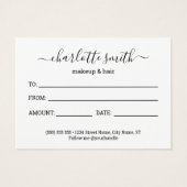 Trendy Girly Blush Pink Business Gift Certificate (Back)